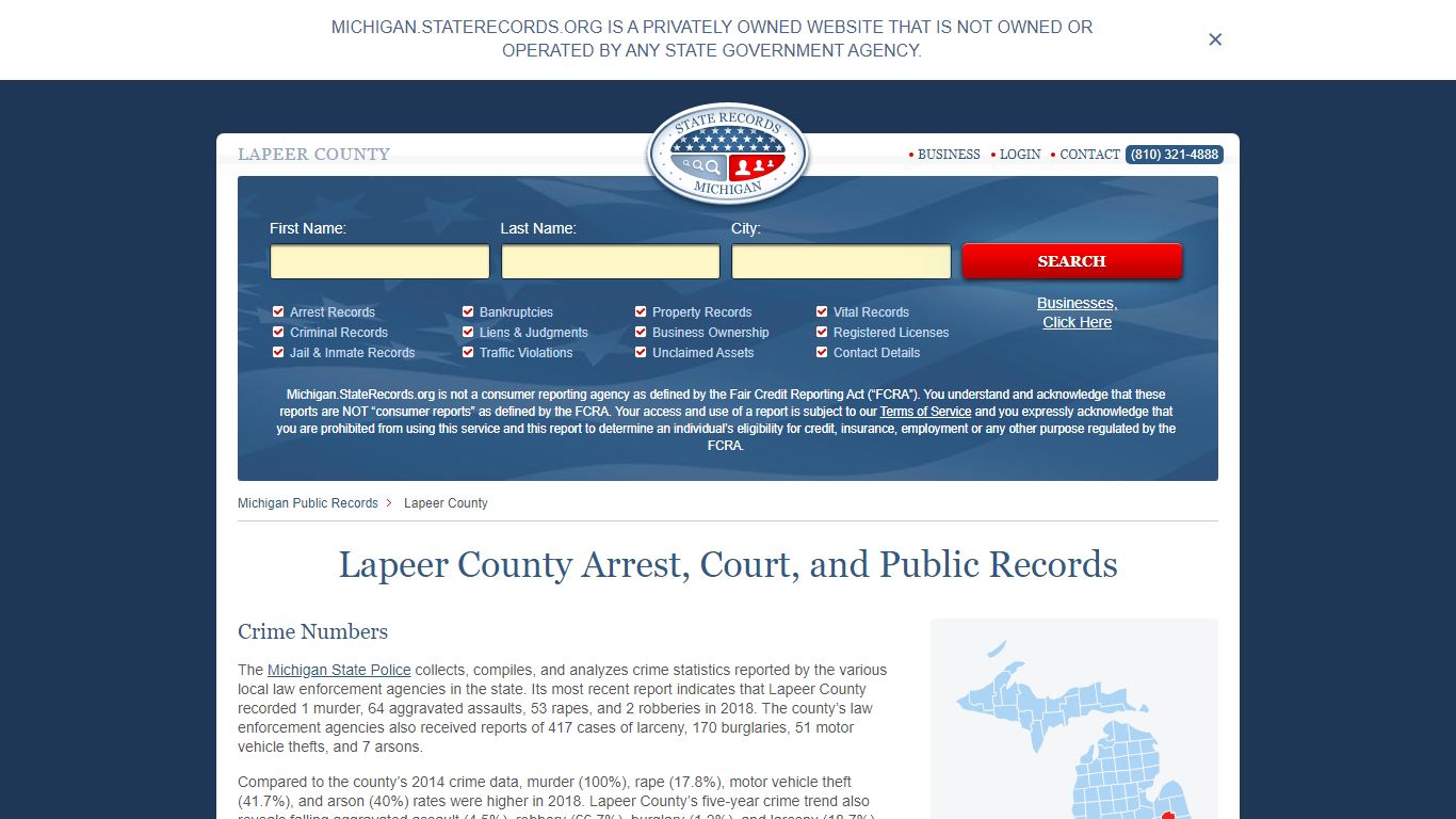 Lapeer County Arrest, Court, and Public Records